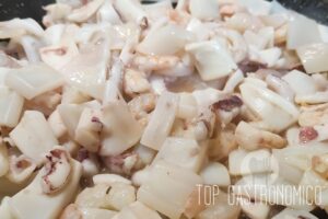 Gambas y Calamares para el arroz con bogavante