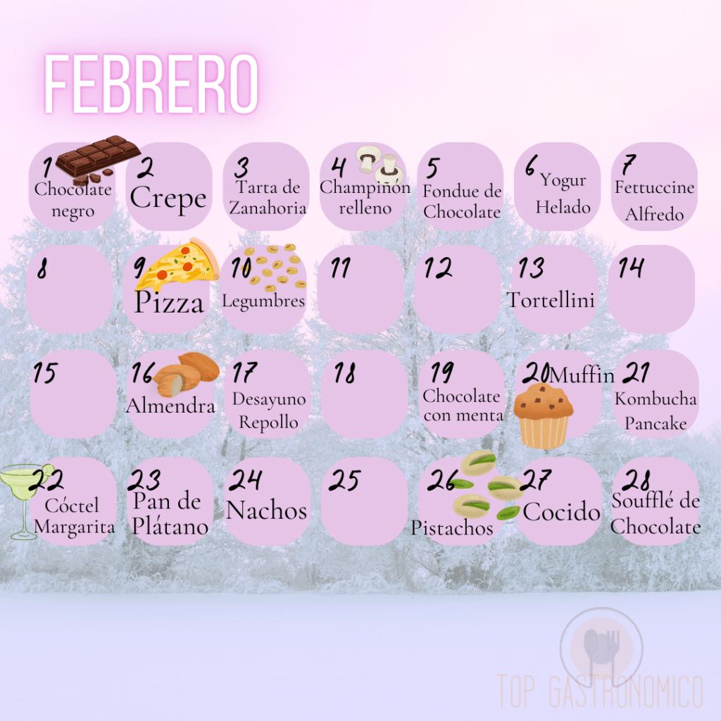 ¡Las efemérides gastronómicas de Febrero 2025! Celebra cada día con un plato delicioso