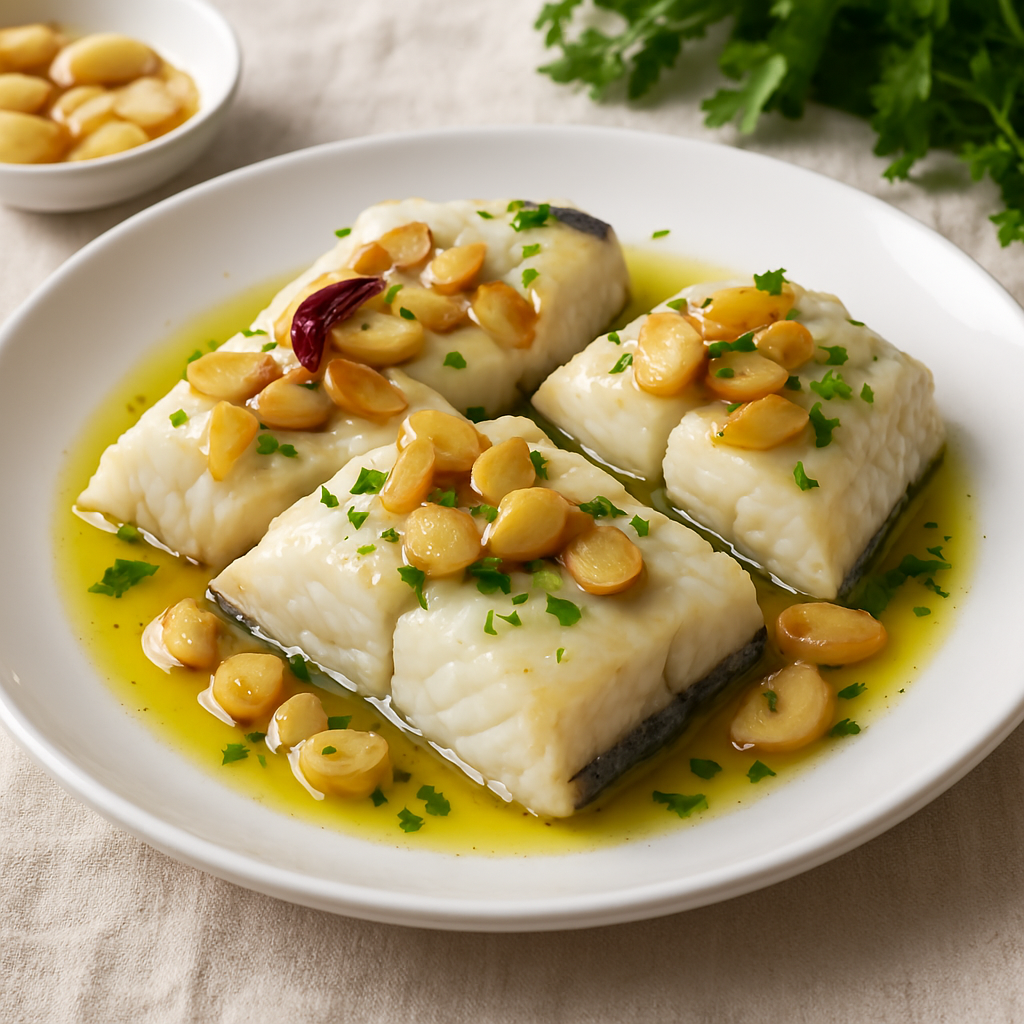 Un Clásico que Nunca Falla: Bacalao con Ajos Confitados, sabroso y fácil