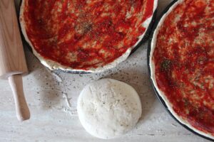 Masa de pizza con semillas de chía