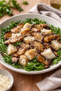 Ensalada templada de bacalao y boletus: un plato ligero y lleno de sabor