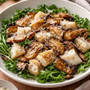 Ensalada templada de bacalao y boletus: un plato ligero y lleno de sabor